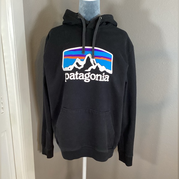 Patagonia Logo Uprisal Hoodie Recycled Sustainable Fabric Black Medium - Picture 4 of 11